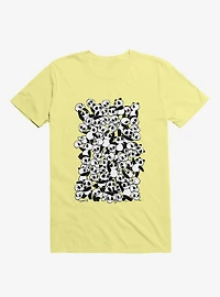 Dia De Los Muertos Panda Party Corn Silk Yellow T-Shirt