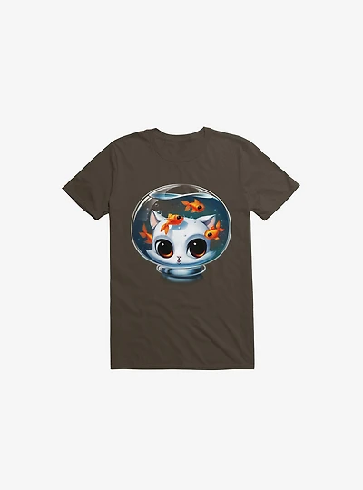 Castronaut Cat Brown T-Shirt