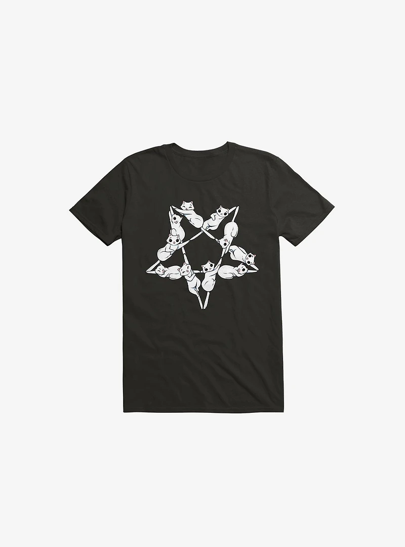 Where The Cats Go At Night Black T-Shirt