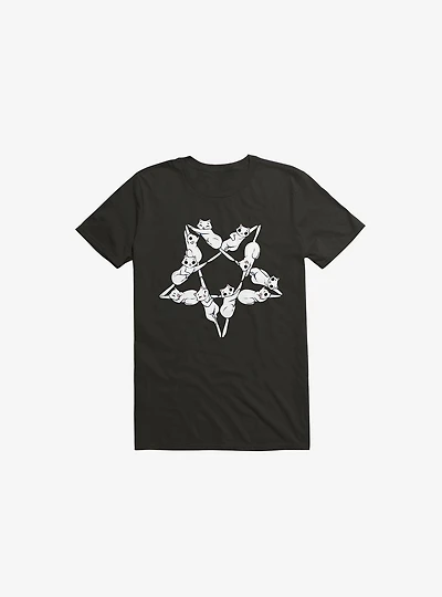 Where The Cats Go At Night Black T-Shirt