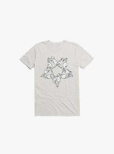 Where The Cats Go At Night White T-Shirt