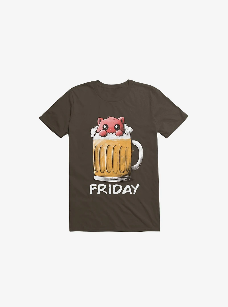 Friday Cat Brown T-Shirt