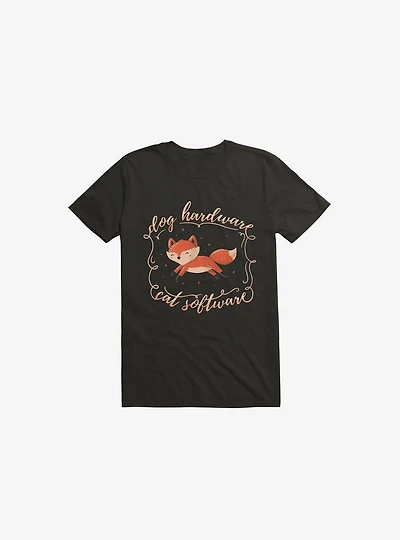 Dog Hardware Cat Software Black T-Shirt