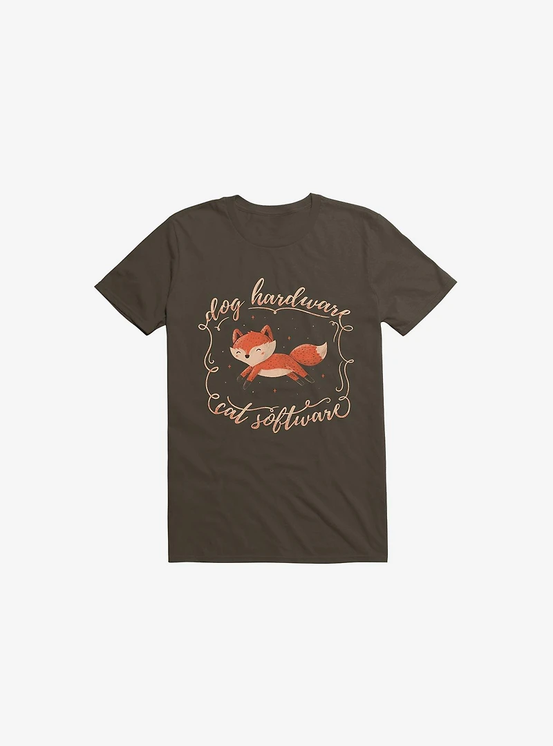 Dog Hardware Cat Software Brown T-Shirt