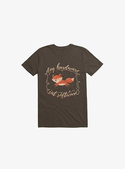 Dog Hardware Cat Software Brown T-Shirt