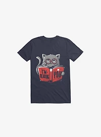 I'm Reading You Cat Navy Blue T-Shirt