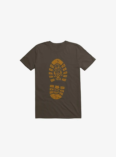 I Love Camping Boot Stamp Brown T-Shirt