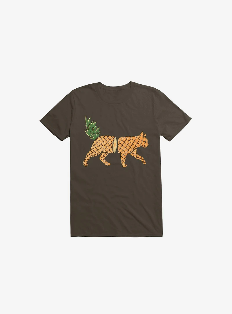 Fruit Cat Pineapple Brown T-Shirt