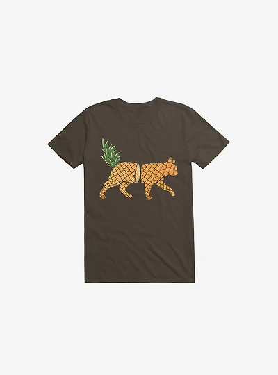 Fruit Cat Pineapple Brown T-Shirt