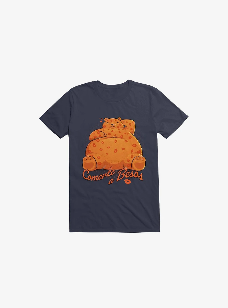 Quiero Comerte A Besos Bear Navy Blue T-Shirt