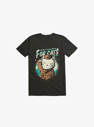 World Domination For Cats Union Black T-Shirt
