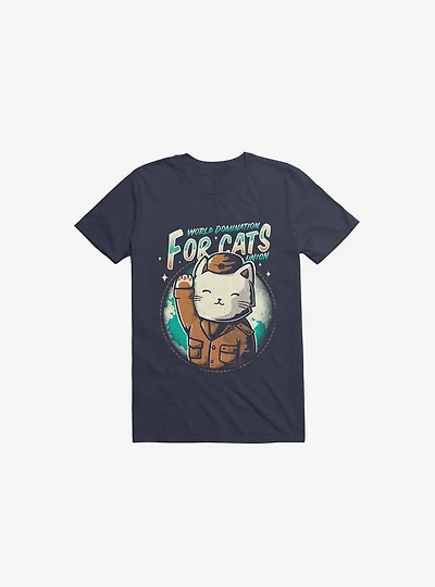 World Domination For Cats Union Navy Blue T-Shirt