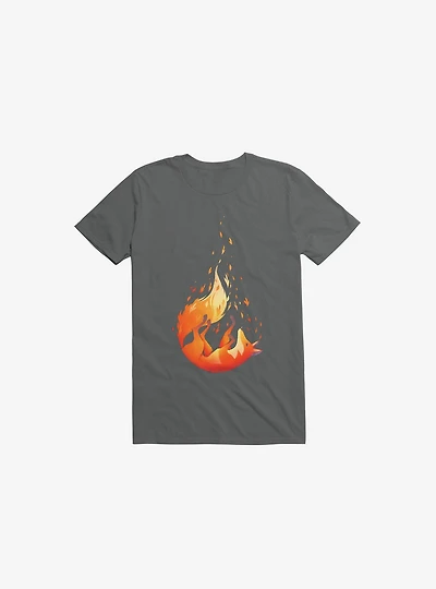 Falling Fox Charcoal Grey T-Shirt