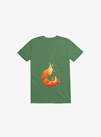 Falling Fox Kelly Green T-Shirt