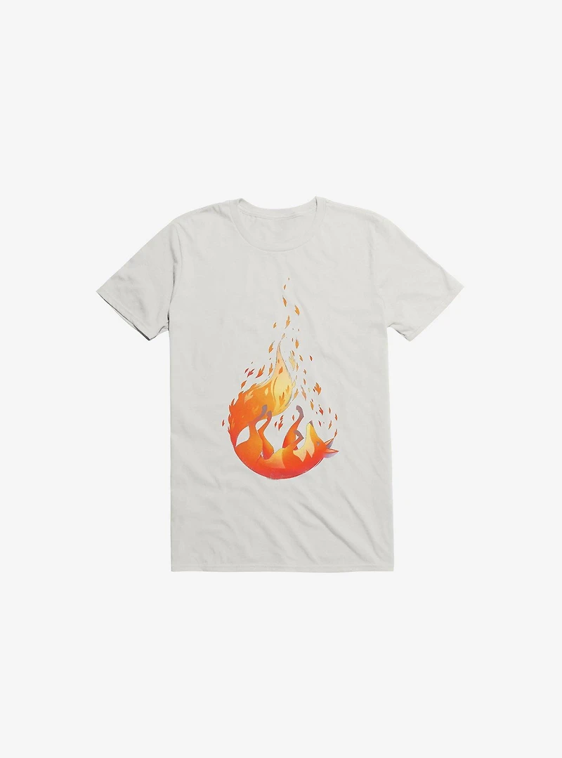 Falling Fox White T-Shirt