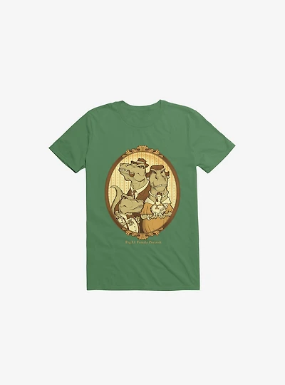 Family Portrait Dinosaur Kelly Green T-Shirt