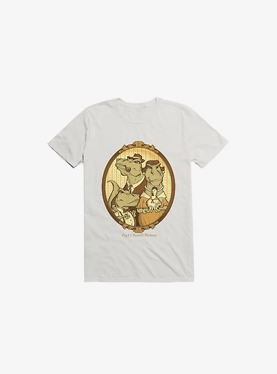 Family Portrait Dinosaur White T-Shirt