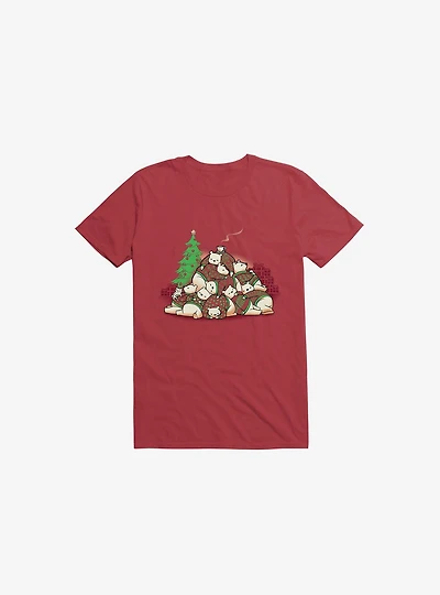 Good Night Xmas Bear Red T-Shirt