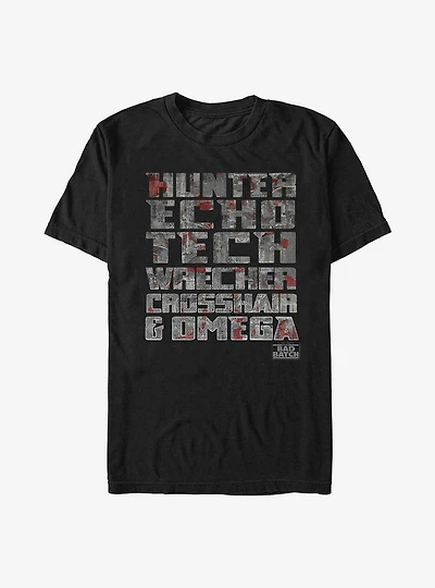 Star Wars: The Bad Batch 99 Names T-Shirt