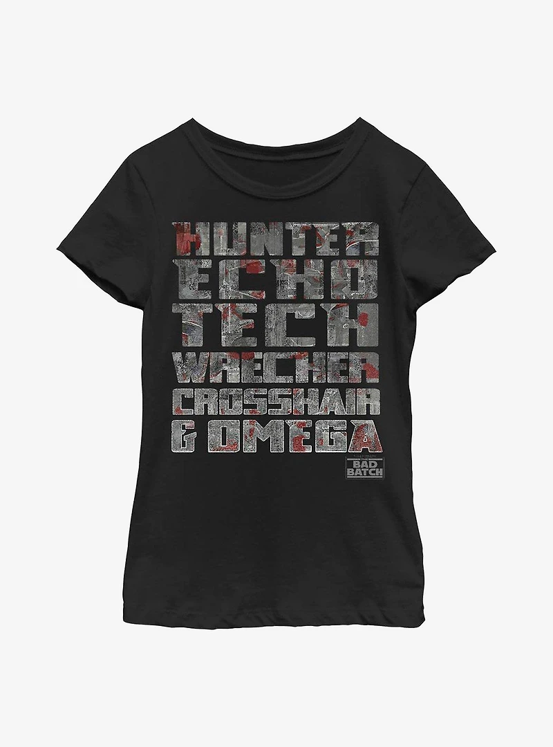 Star Wars: The Bad Batch 99 Names Youth Girls T-Shirt