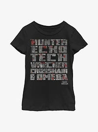 Star Wars: The Bad Batch 99 Names Youth Girls T-Shirt