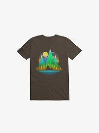 Geometric Landscape Bears Brown T-Shirt