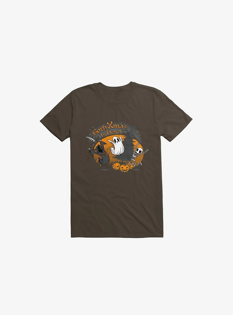 Goth Xmas Is Here Brown T-Shirt