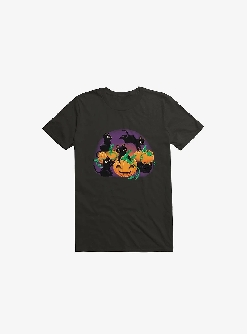 Hello Cat Halloween Black T-Shirt