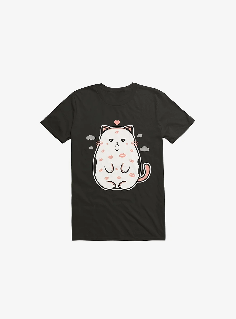 Love Cat Kisses Black T-Shirt
