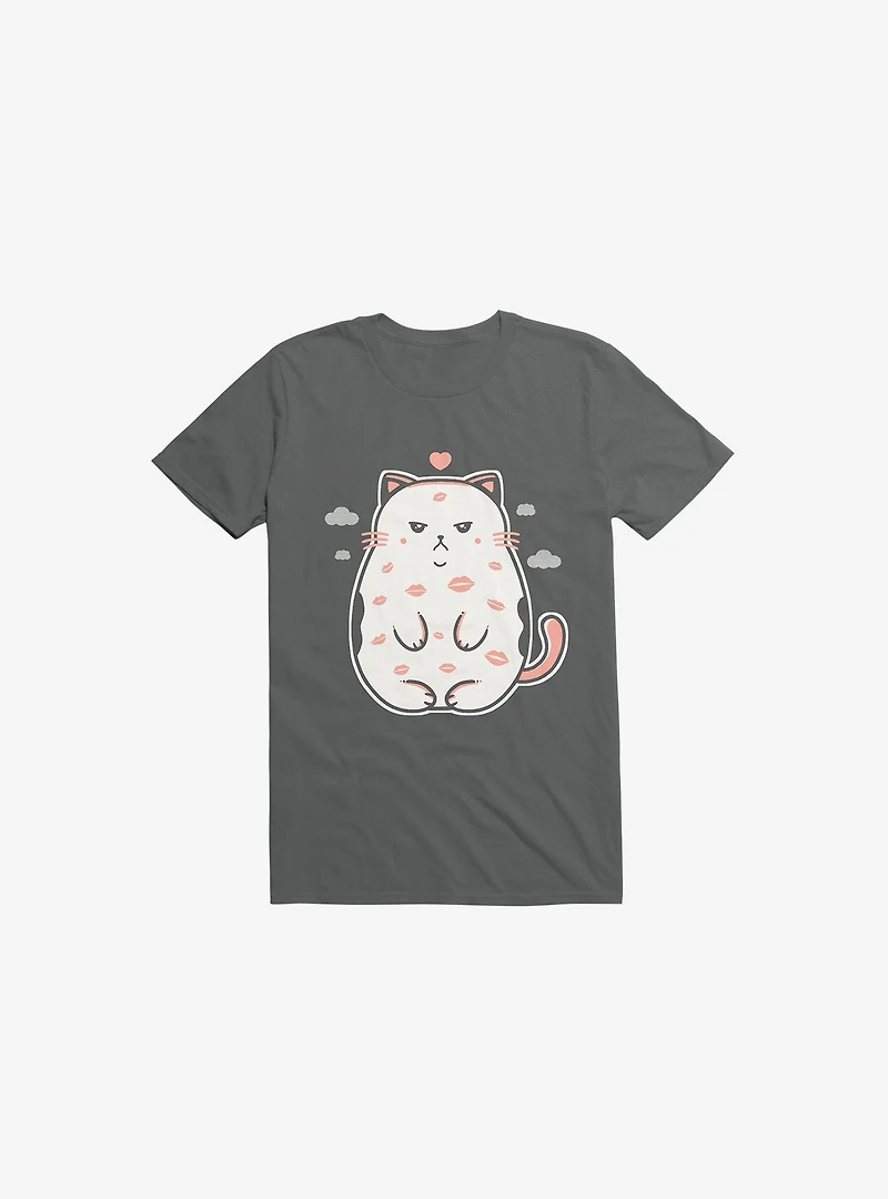Love Cat Kisses Charcoal Grey T-Shirt