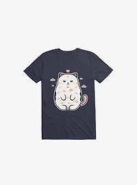 Love Cat Kisses Navy Blue T-Shirt