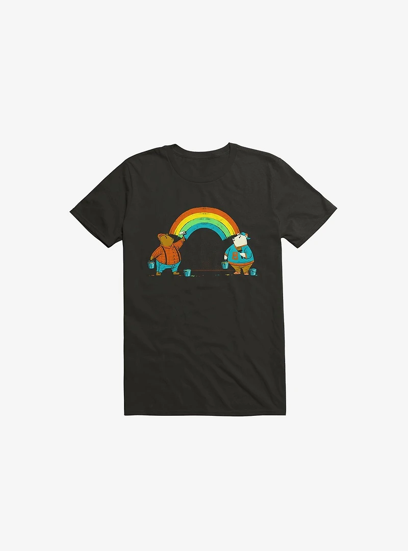 Love Is Rainbow Bear Black T-Shirt