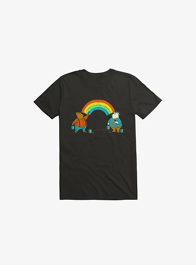 Love Is Rainbow Bear Black T-Shirt