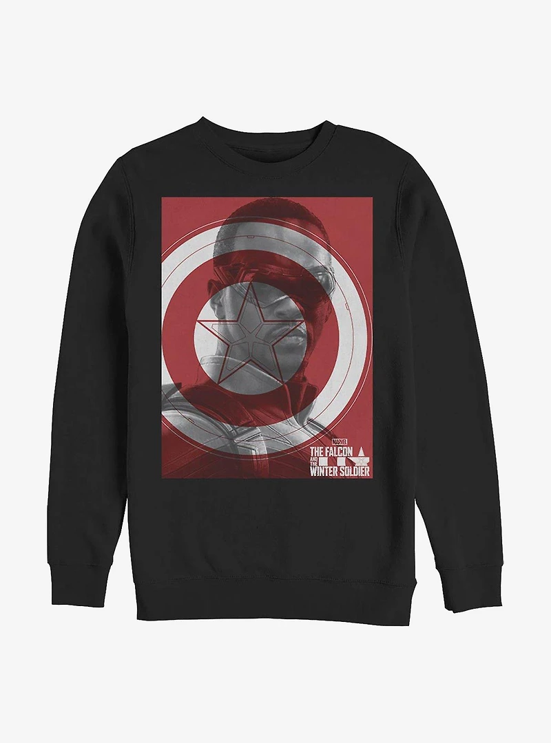 Marvel The Falcon And Winter Soldier Shield Crew Sweatshirt