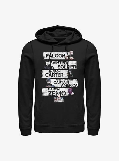 Marvel The Falcon And Winter Soldier Character Stack Hoodie