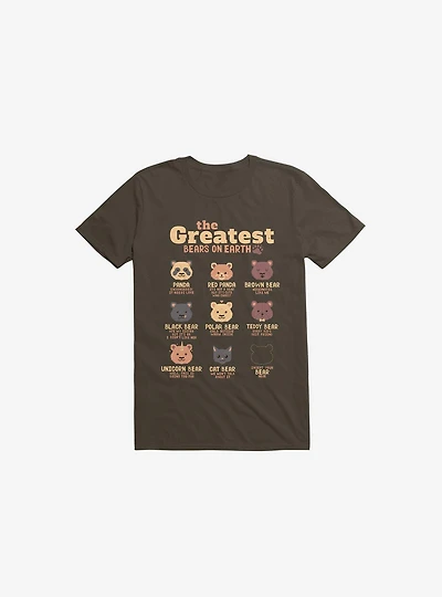 Greatest Bears: Insert Your Bear Brown T-Shirt