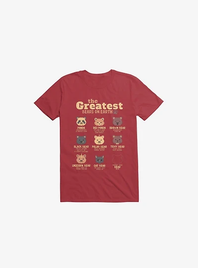 Greatest Bears: Insert Your Bear Red T-Shirt
