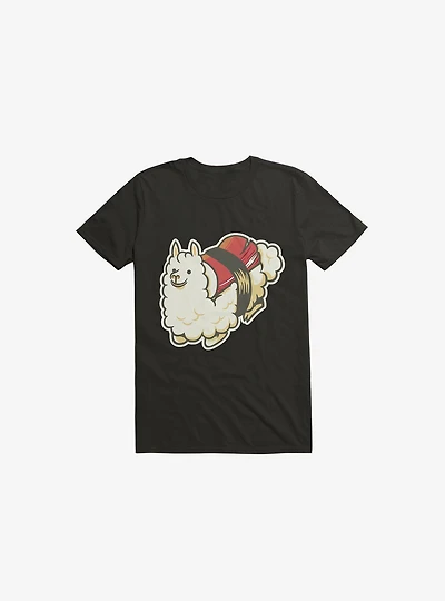 Alpaca Sushi Niguiri III Black T-Shirt