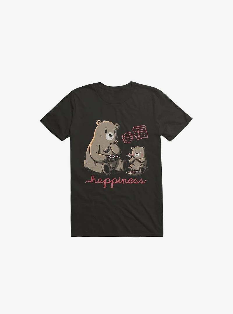 Happiness Sushi Black T-Shirt