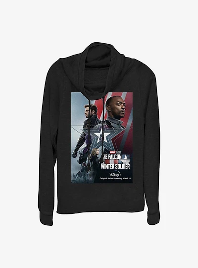 Marvel The Falcon And The Winter Soldier Poster Cowlneck Long-Sleeve Girls Top