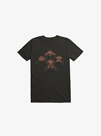 Four Wise Monkeys Black T-Shirt