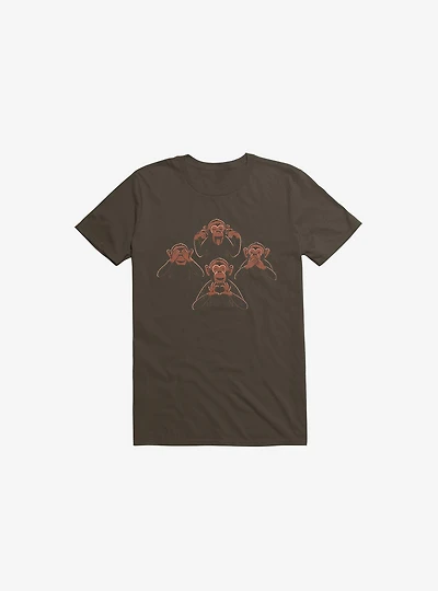 Four Wise Monkeys Brown T-Shirt