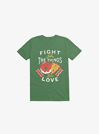 Fight For Pizza And Donuts Kelly Green T-Shirt