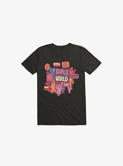 Girls Rule The World Black T-Shirt