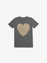 I Love Cats Heart Charcoal Grey T-Shirt