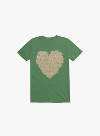 I Love Cats Heart Kelly Green T-Shirt