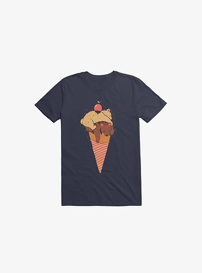 Ice Cream Bears Navy Blue T-Shirt