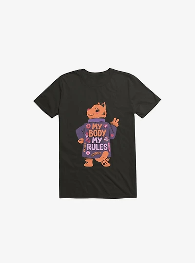 My Body Rules Cat Black T-Shirt