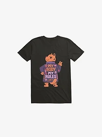 My Body Rules Cat Black T-Shirt