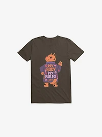 My Body Rules Cat Brown T-Shirt